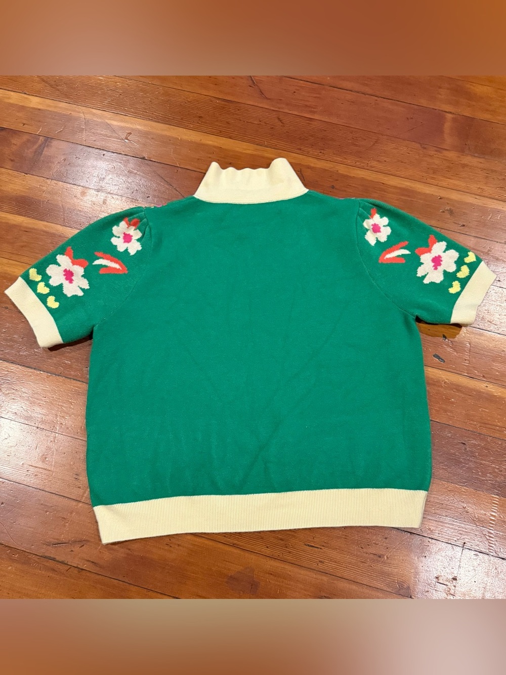 ✨ THML Levone Floral Knit Short Sleeve Sweater Top - Picture 2 of 9